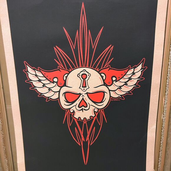 Jeral Tidwell Print Winged Skull Signed and Numbered Humantree - Picture 3 of 10